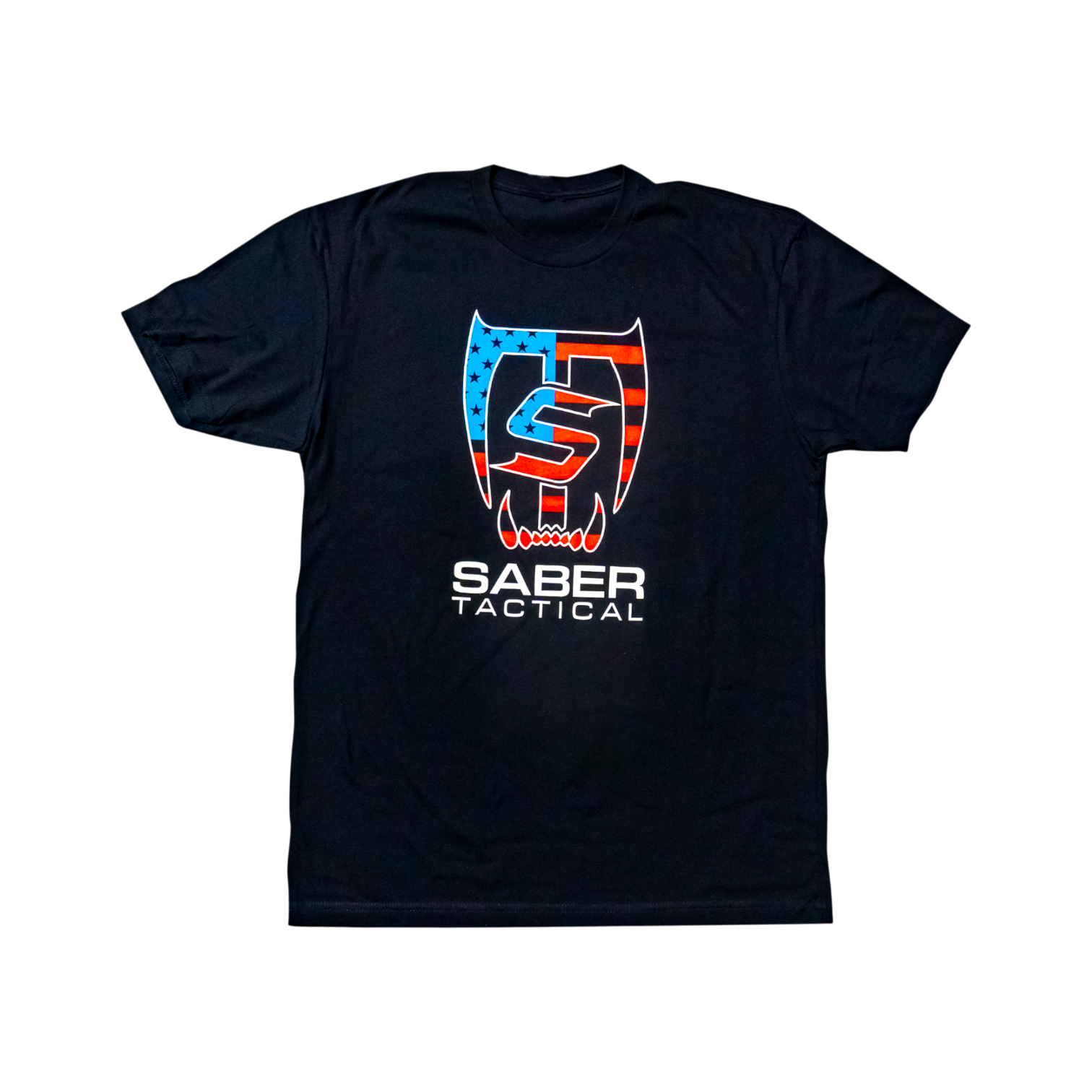 Saber Tactical American Flag/Black Short-Sleeve T-Shirt