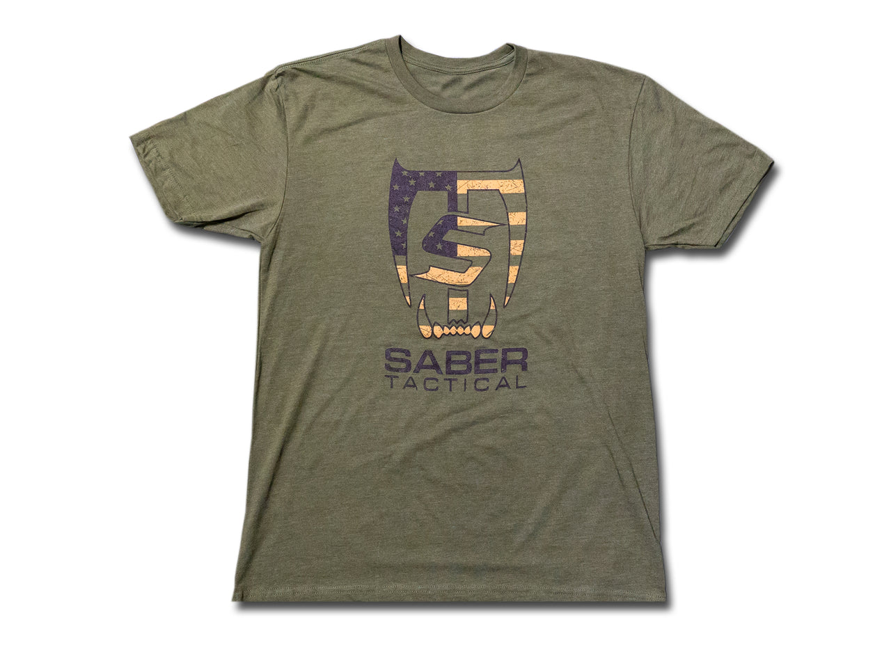 Saber Tactical American Flag/ Green S/S T-Shirt